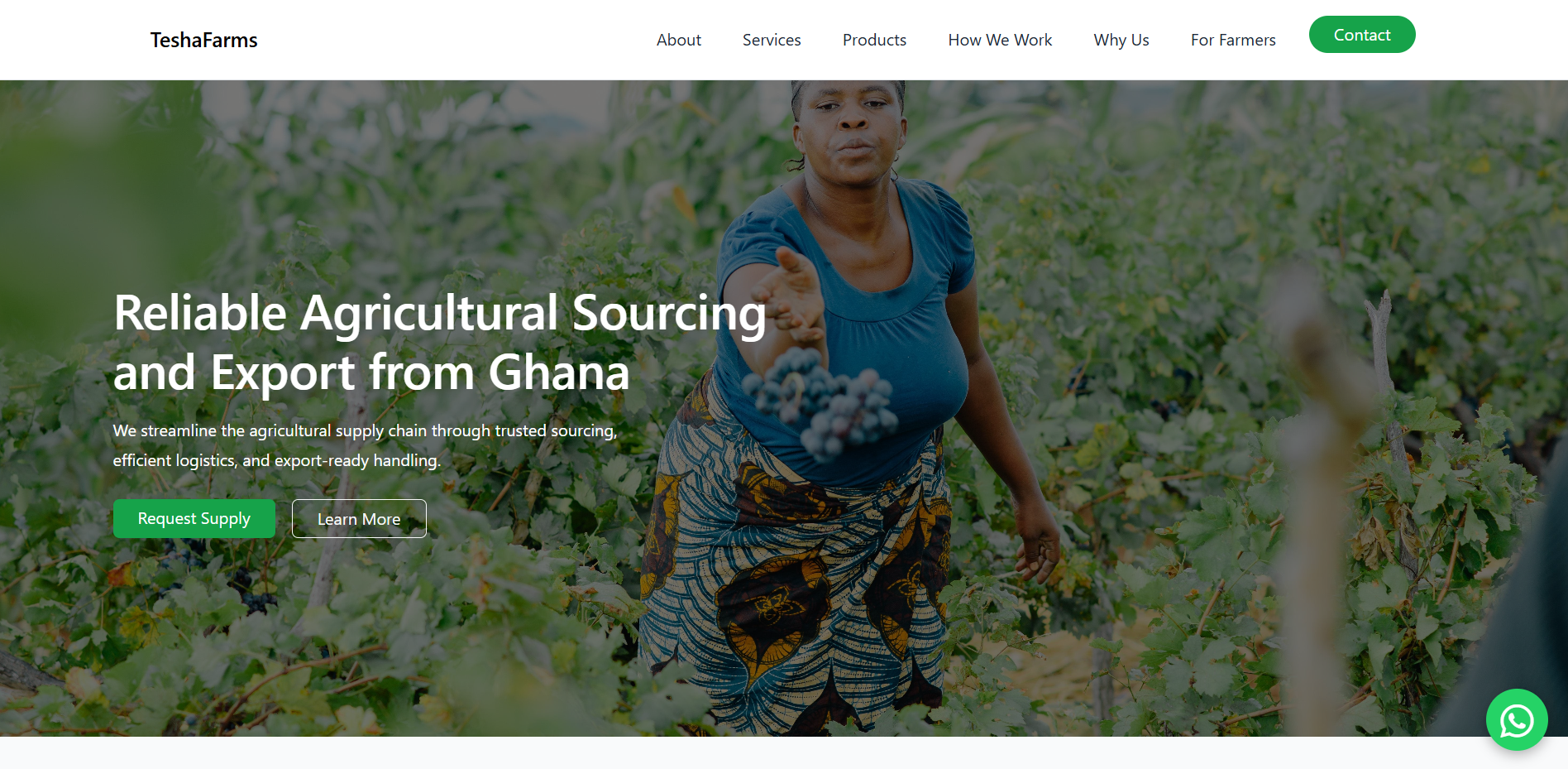 Tesha Farms Portal Screenshot